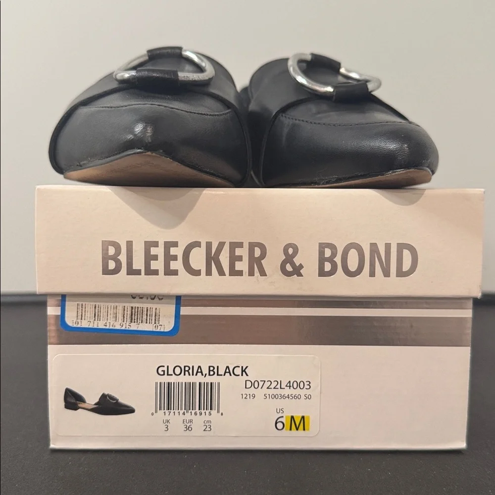 Bleecker & Bond Black Gloria Flats Shoes Size 6 GUC